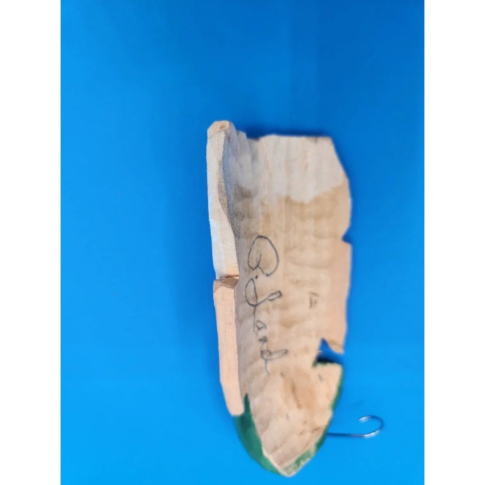 Hand Carved‎ Santa' s Elf Wooden Ornament Bass Wood